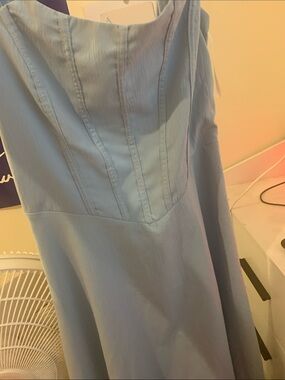 Light Blue Strapless A-Line Dress